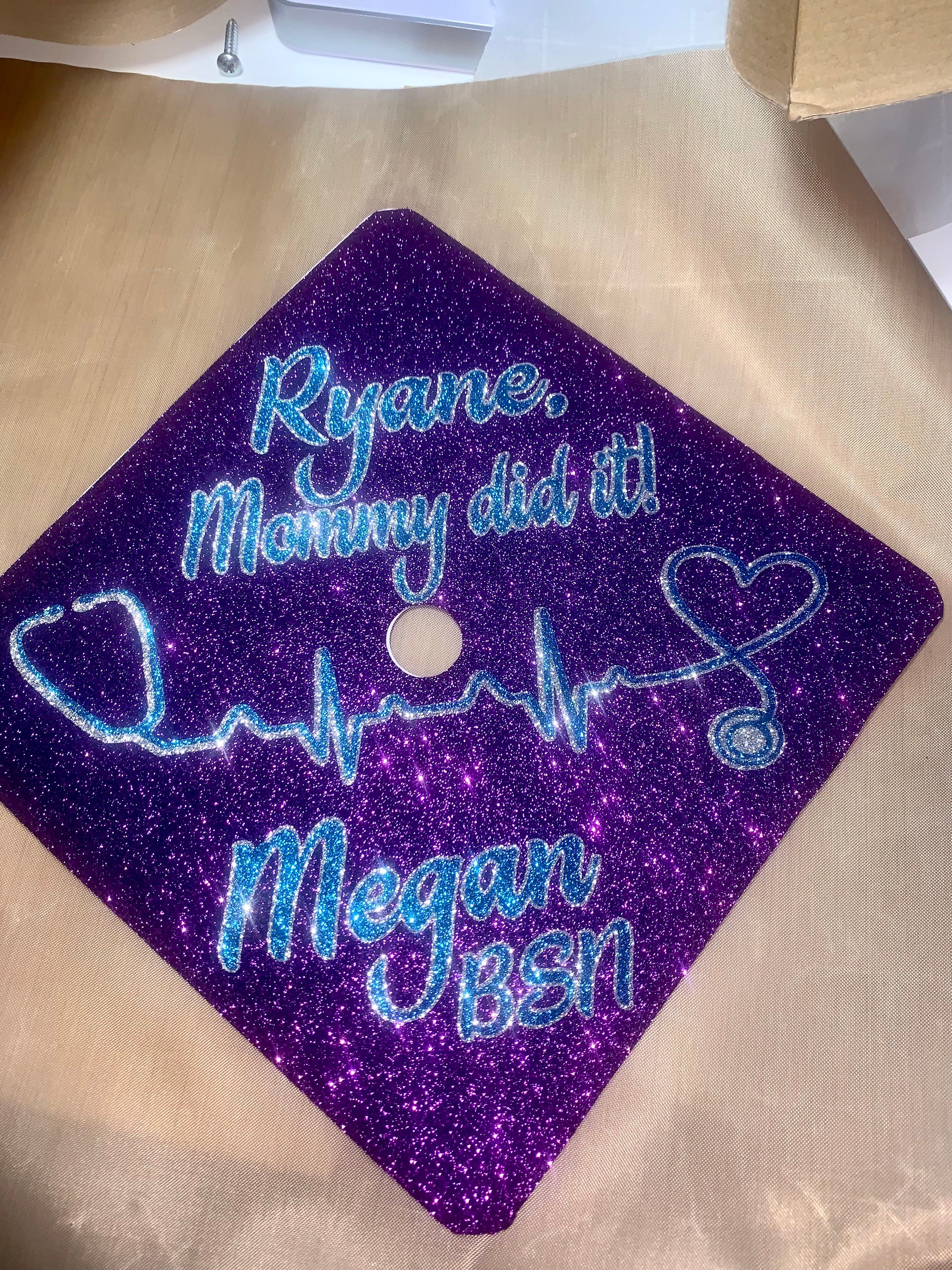 Decorated Graduation Grad Cap Topper for Seniors (High school, college, University, Trade).
