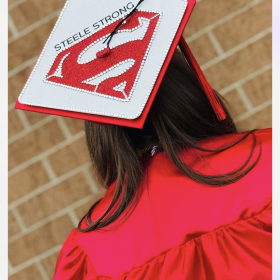 Decorated Graduation Grad Cap Topper for Seniors (High school, college, University, Trade).
