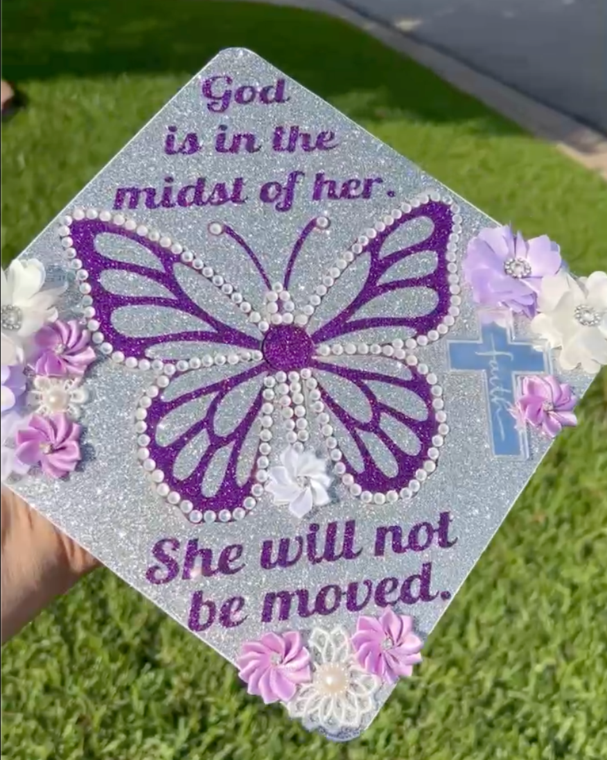 Decorated Graduation Grad Cap Topper for Seniors (High school, college, University, Trade).